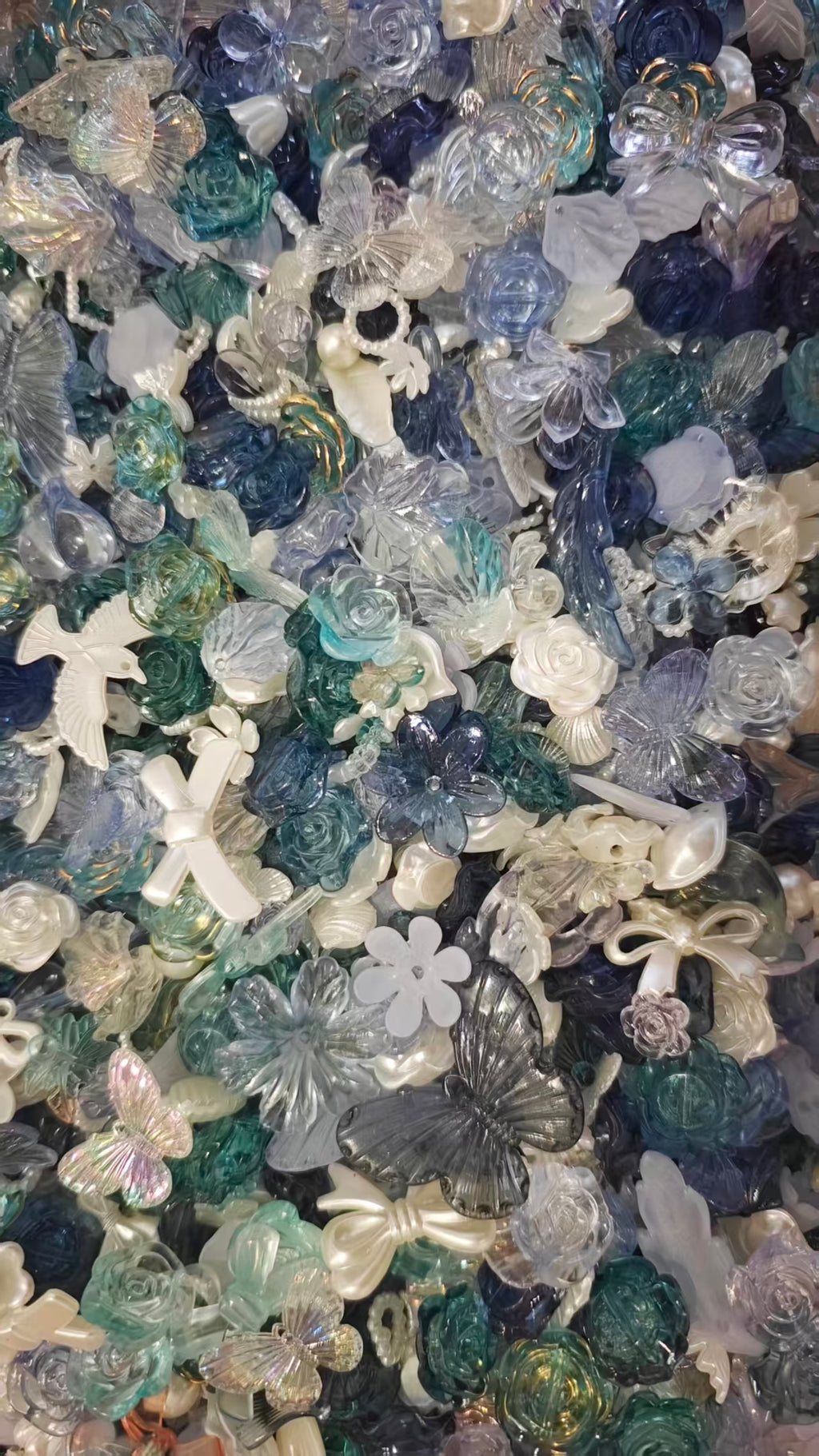 Floral Ocean Blue Mixed Charms