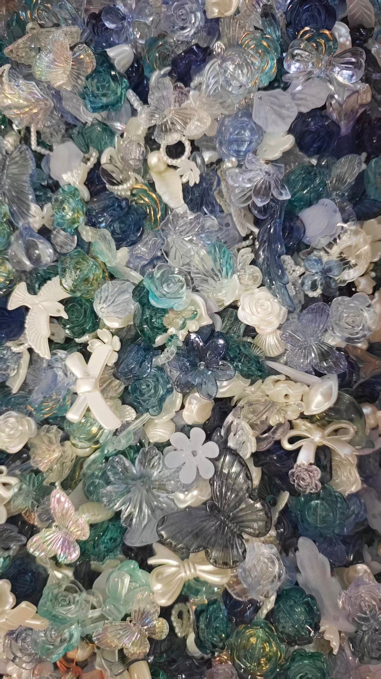 Floral Ocean Blue Mixed Charms